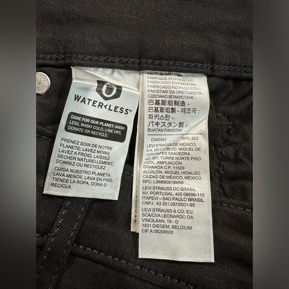 Levi's 311 Shaping Skinny Mid Rise Tummy Slimming Black Denim Jeans 29 - Picture 6 of 9